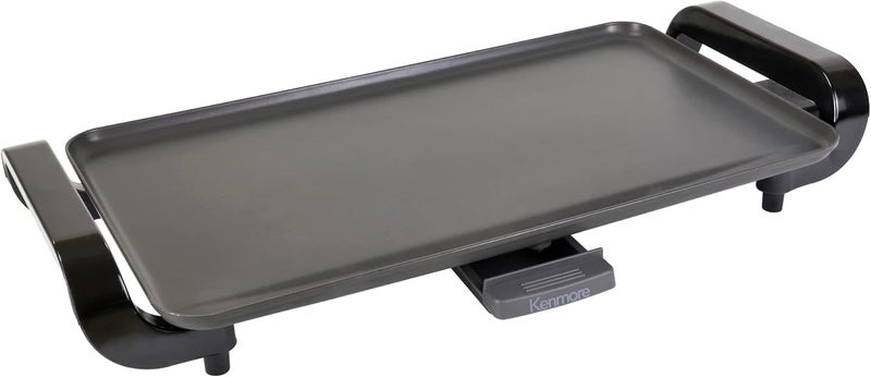 Kenmore Electric Griddle - Nonstick 10x18" Pan, External Temperature Control, Grill Bacon, Eggs, Pancakes, Crepes, Tortillas, Easy Clean Countertop Cooking Kitchen Appliance Removable Drip Tray - Image 1